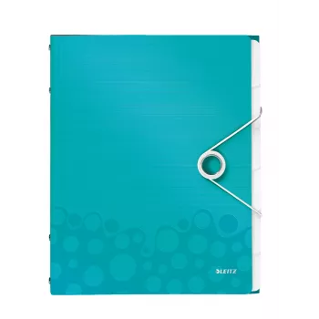Leitz WOW PP -rekisterikirja, 6-osainen, A4, polypropeeni (PP), sininen, metalli, 200 arkkia, 260 mm, 17 mm