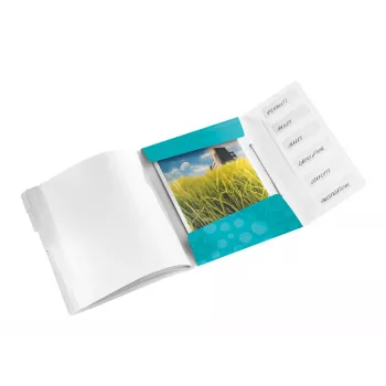 Leitz WOW PP -rekisterikirja, 6-osainen, A4, polypropeeni (PP), sininen, metalli, 200 arkkia, 260 mm, 17 mm