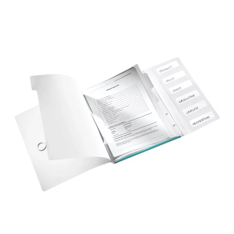 Leitz WOW PP -rekisterikirja, 6-osainen, A4, polypropeeni (PP), sininen, metalli, 200 arkkia, 260 mm, 17 mm