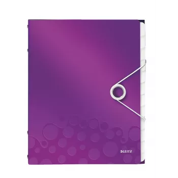 Leitz erotuslehtikirja WOW PP 12 välilehteä, A4, polypropeeni (PP), metalli, violetti, 200 arkkia, 265 mm, 17 mm
