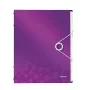 Leitz erotuslehtikirja WOW PP 12 välilehteä, A4, polypropeeni (PP), metalli, violetti, 200 arkkia, 265 mm, 17 mm