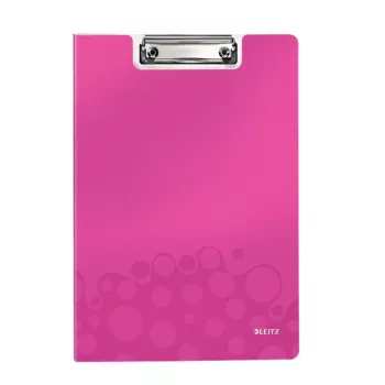Leitz WOW kirjoitusalusta kannella, A4, polyfoam, pinkki, 75 arkkia, 1 tasku, 230 mm