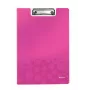 Leitz WOW kirjoitusalusta kannella, A4, polyfoam, pinkki, 75 arkkia, 1 tasku, 230 mm