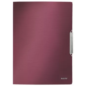 Leitz 3-läppäinen kansio Style PP A4, A4, polypropeeni (PP), punainen, 150 arkkia, 80 g/m², kuminauha