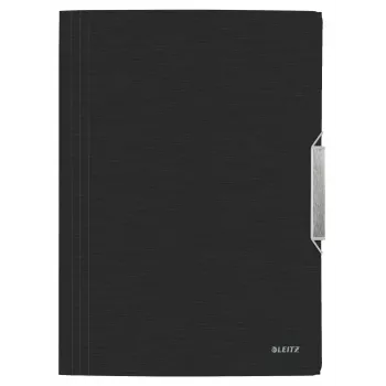 Leitz 3-läppäinen kansio Style PP A4, A4, polypropeeni, musta, 150 arkkia, 80 g/m², kuminauha