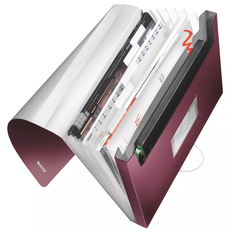 Leitz laajennettava haitarikansio PP, A4, polypropeeni (PP), punainen, 250 arkkia, 80 g/m², 6 lokeroa