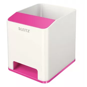 Leitz Sound kynäteline WOW, pinkki, valkoinen, polystyreeni, 90 mm, 101 mm, 100 mm, 140 g