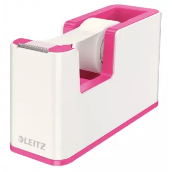 Leitz pöytäteippikone WOW, 1,9 cm, 33 m, polystyreeni, metalli, pinkki, 51 mm, 126 mm