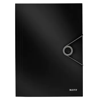 Leitz 3-läppäkansio Solid PP A4, läppäkansio, A4, polypropeeni (PP), musta, 150 arkkia, 80 g/m²
