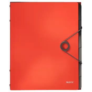 Leitz Registerbuch Solid 6 Tabs, kansio, A4, polypropeeni (PP), punainen, 200 arkkia, 80 g/m²