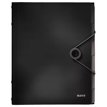Leitz Trennbuch Solid 6 Tabs, kansio, A4, polypropeeni (PP), musta, 200 arkkia, 80 g/m²