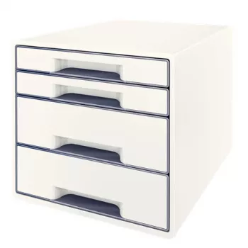Leitz WOW Cube laatikosto 4 laatikkoa, 4 laatikkoa, muovi, valkoinen, 1 kpl, 287 mm, 270 mm