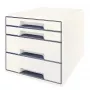 Leitz WOW Cube laatikosto 4 laatikkoa, 4 laatikkoa, muovi, valkoinen, 1 kpl, 287 mm, 270 mm