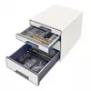 Leitz WOW Cube laatikosto 4 laatikkoa, 4 laatikkoa, muovi, valkoinen, 1 kpl, 287 mm, 270 mm
