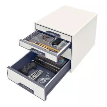 Leitz WOW Cube laatikosto 4 laatikkoa, 4 laatikkoa, muovi, valkoinen, 1 kpl, 287 mm, 270 mm