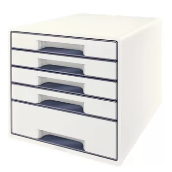 Leitz Drawer Cabinet WOW Cube 5 laatikkoa, 5 laatikkoa, muovi, valkoinen, 1 kpl, 270 mm, 287 mm