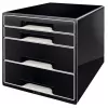 Leitz Desk Cube 4 laatikkoa, 4 laatikkoa, muovi, musta, 1 kpl, 270 mm, 287 mm