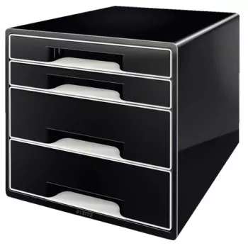 Leitz Desk Cube 4 laatikkoa, 4 laatikkoa, muovi, musta, 1 kpl, 270 mm, 287 mm