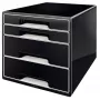 Leitz Desk Cube 4 laatikkoa, 4 laatikkoa, muovi, musta, 1 kpl, 270 mm, 287 mm
