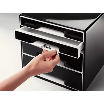 Leitz Desk Cube 4 laatikkoa, 4 laatikkoa, muovi, musta, 1 kpl, 270 mm, 287 mm