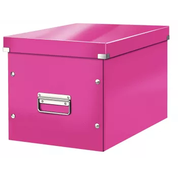 Leitz Box Click & Store WOW Cube Large säilytyslaatikko, fuksia, kartonki, 320 mm, 360 mm, 310 mm