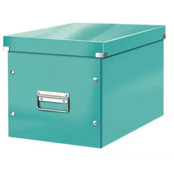 Leitz Box Click & Store WOW Cube suuri säilytyslaatikko, säilytyslaatikko, turkoosi, suorakaide, kartonki, yksivärinen, sisäkäyttö