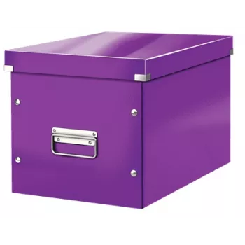 Leitz Box Click & Store WOW Cube suuri säilytyslaatikko, säilytyslaatikko, violetti, suorakaide, kartonki, yksivärinen, sisäkäyttö
