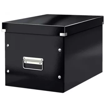 Leitz Box Click & Store WOW Cube suuri säilytyslaatikko, säilytyslaatikko, musta, suorakaide, kartonki, yksivärinen, sisäkäyttö