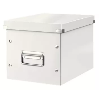 Leitz Click & Store WOW Cube keskikokoinen säilytyslaatikko, säilytyslaatikko, valkoinen, suorakaide, kartonki, yksivärinen, sisäkäyttö