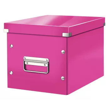 Leitz säilytyslaatikko Click & Store WOW Cube Medium, fuksia, kartonki, 260 mm, 260 mm, 240 mm
