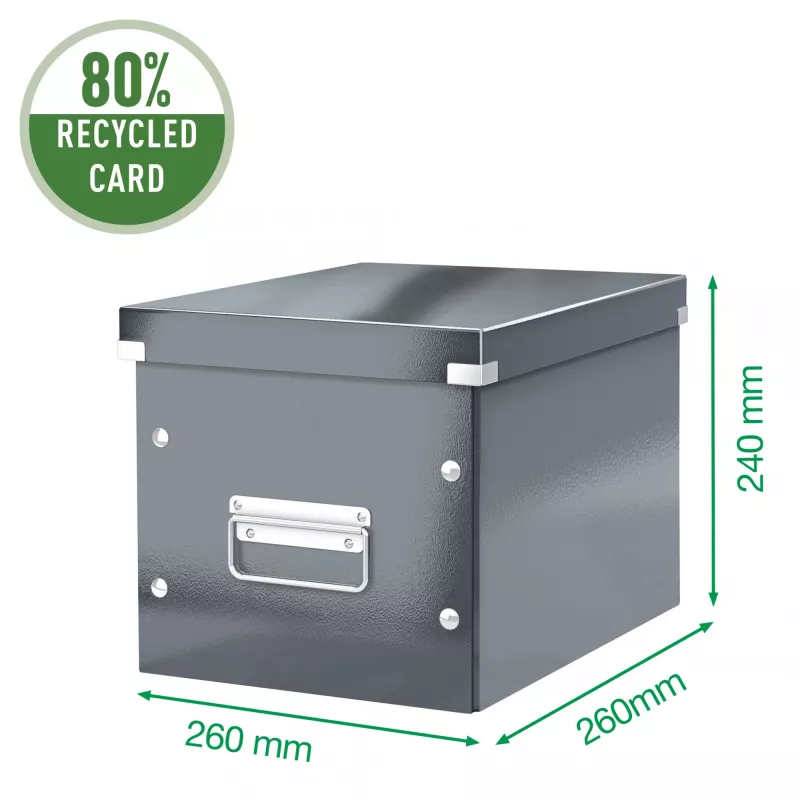 Leitz säilytyslaatikko Click & Store WOW Cube Medium, violetti, kartonki, 260 mm, 260 mm, 240 mm