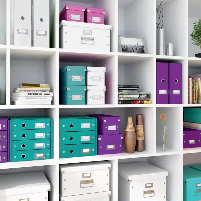 Leitz säilytyslaatikko Click & Store WOW Cube Medium, violetti, kartonki, 260 mm, 260 mm, 240 mm