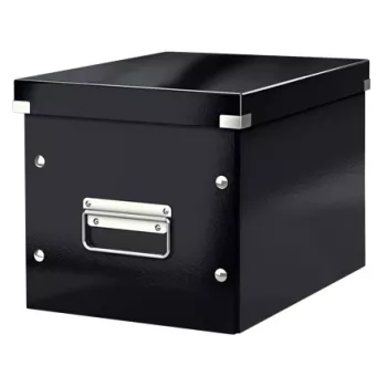 Leitz Click & Store WOW Cube Medium Storage Box, säilytyslaatikko, musta, suorakaide, kartonki, yksivärinen, sisäkäyttö