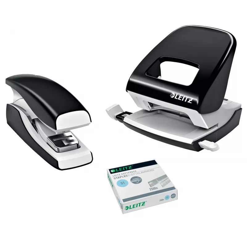 Leitz nitoja Softpress flat clinch 30 arkkia, 30 arkkia, musta, flat clinch, Leitz Softpress niitit, muovi, 80 g/m²