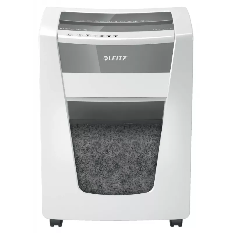 Leitz IQ Office Pro silppuri P5, mikrosilppu, 23 cm, 2 x 15 mm, 30 l, 300 arkkia, 55 dB