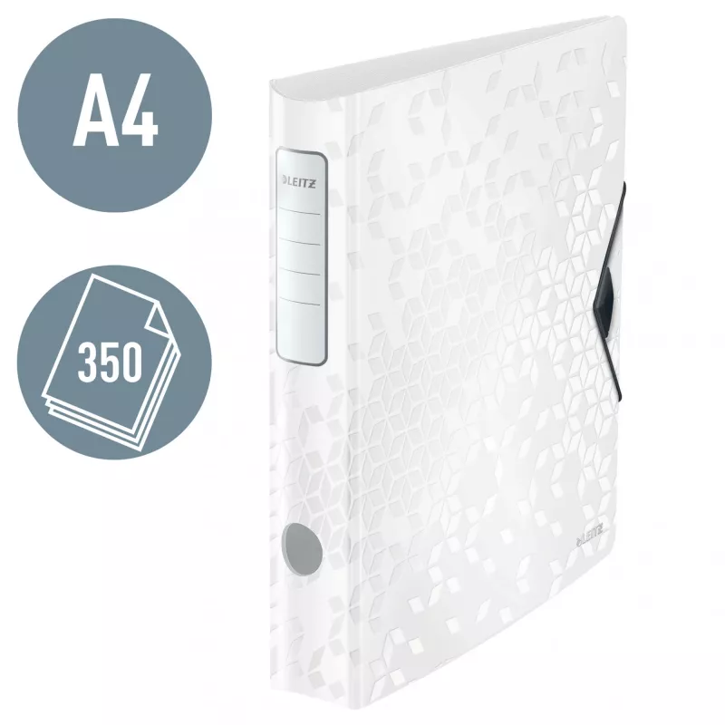 Leitz kansio Active PP WOW A4/65 mm, A4, D-rengas, säilytys, polyfoam, valkoinen, 350 arkkia