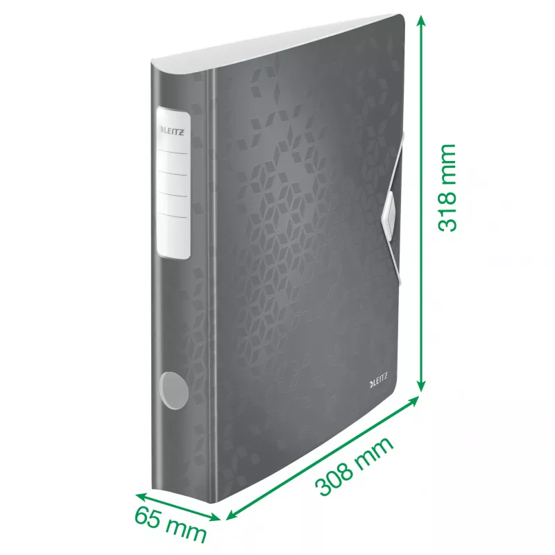 Leitz kansio Active PP WOW A4/65 mm, A4, D-rengas, säilytys, polyfoam, valkoinen, 350 arkkia
