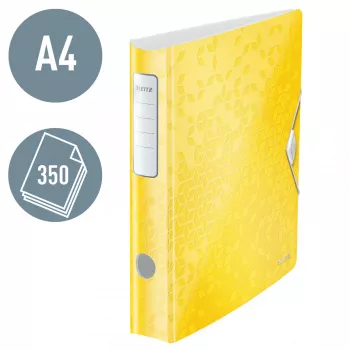 Leitz kansio Active PP WOW A4/65 mm, A4, D-rengas, säilytys, polyfoam, keltainen, 350 arkkia