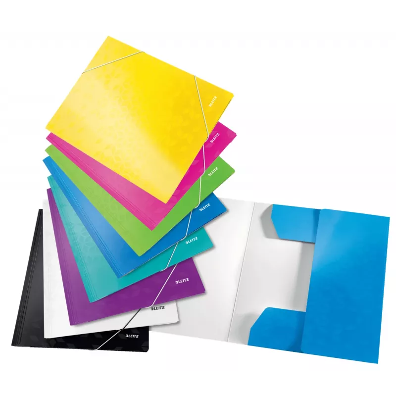 Leitz 3-läppäkansio WOW Card/POB A4, esityskansio, A4, polypropyleeni (PP), keltainen, 250 arkkia, 80 g/m²