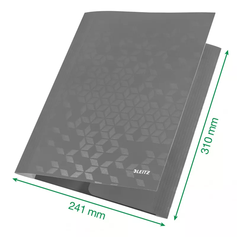 Leitz 3-läppäkansio WOW Card/POB A4, läppäkansio, A4, polypropyleeni (PP), musta, 150 arkkia, kuminauha