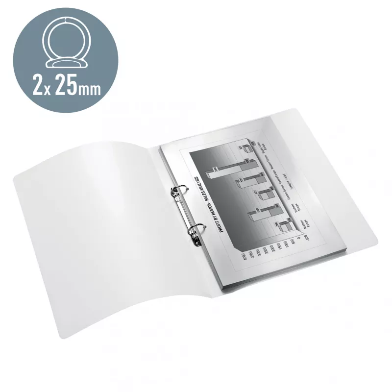 Leitz rengaskansio WOW PP A4 2RR/25 mm, A4, pyöreä rengas, polypropyleeni (PP), keltainen, 190 arkkia, 80 g/m²