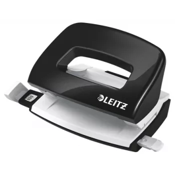 Leitz WOW Mini rei'itin 2-reikäinen / 10 arkkia, 10 arkkia, musta, valkoinen, muovi, 8 cm, 5,5 mm, A4, A5, A6, Folio, US Quart, 8 x 8 x 8 cm