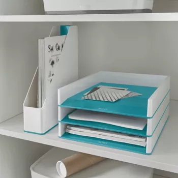 Leitz WOW Dual Colour aikakauslehtikotelo, violetti, valkoinen, muovi, A4, 73 mm, 272 mm, 318 mm