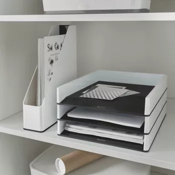 Leitz WOW Dual Colour aikakauslehtikotelo, valkoinen, muovi, A4, 73 mm, 318 mm, 272 mm