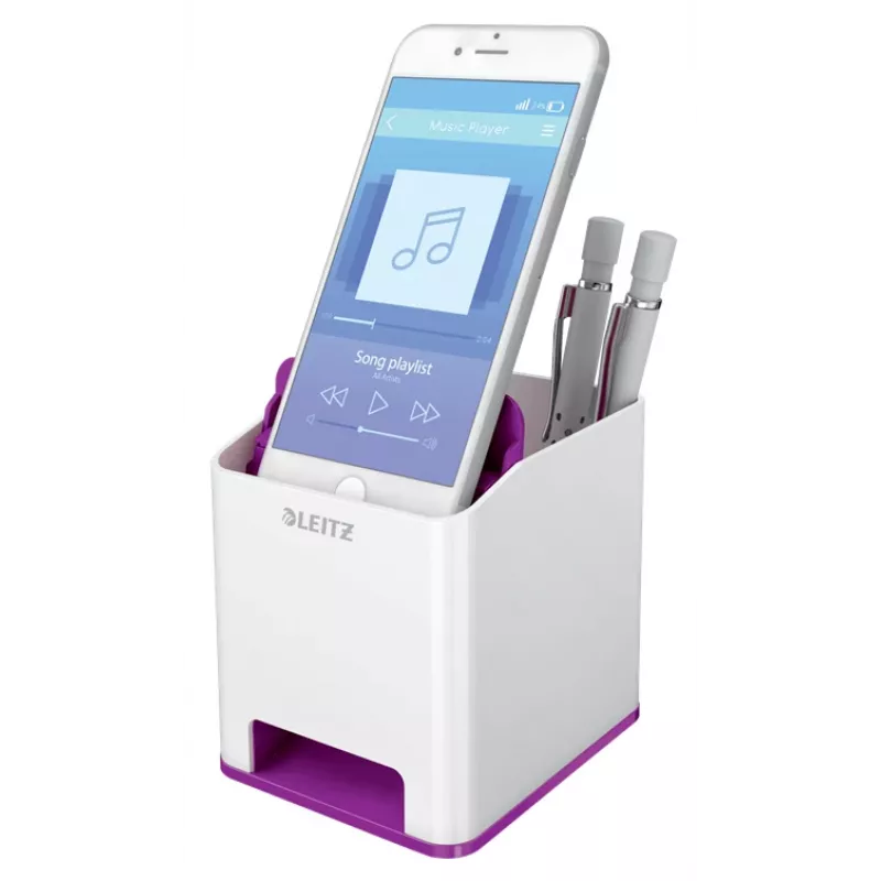Leitz WOW Sound kynäteline, violetti, polystyreeni (PS), 90 mm, 101 mm, 100 mm, 140 g