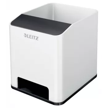 Leitz WOW Sound kynäteline, musta, valkoinen, polystyreeni, 90 mm, 101 mm, 100 mm, 140 g