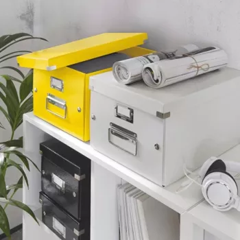 Leitz Click & Store WOW keskikokoinen säilytyslaatikko, keltainen, kartonki, 281 mm, 370 mm, 200 mm, 900 g