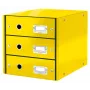Leitz Click & Store WOW laatikosto (3 vetolaatikkoa), keltainen, kartonki, 2,21 kg, 1 kpl