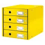 Leitz Click & Store WOW laatikosto (4 vetolaatikkoa), keltainen, kartonki, 286 mm, 282 mm, 2,49 kg, Saksa