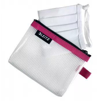 Leitz WOW Small vettähylkivä matkapussi, unisex, asustepussi, pieni, vetoketju, vettähylkivä, pinkki